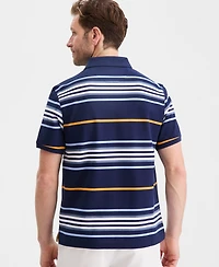 Club Room Men's Team Stripe Pique Polo Shirt, Exclusively at Macy's