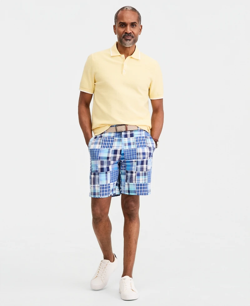 Club Room Men's Regular-Fit Madras Plaid Patchwork 9" Shorts, Exclusively at Macy's - Piece Block Yd