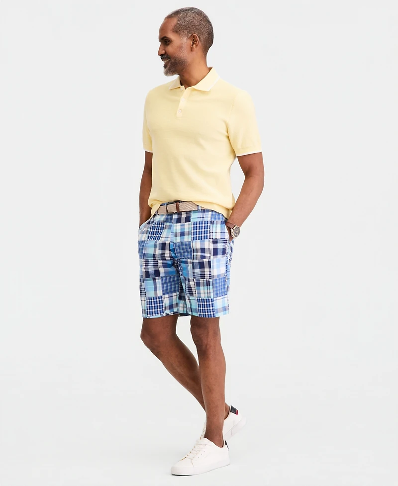 Club Room Men's Regular-Fit Madras Plaid Patchwork 9" Shorts, Exclusively at Macy's - Piece Block Yd