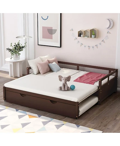 Streamdale Furniture Extending Daybed with Trundle, Wooden Trundle