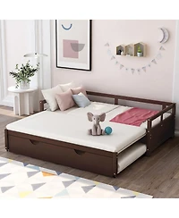 Streamdale Furniture Extending Daybed with Trundle, Wooden Trundle