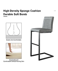 Streamdale Furniture Faux Leather Bar Stool - Padded Seat, Metal Frame - Kitchen Island Seating