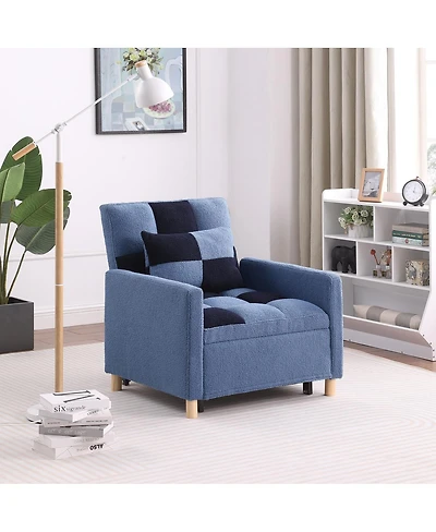 Streamdale Furniture Convertible Sleeper Sofa Chair Bed with Pillow