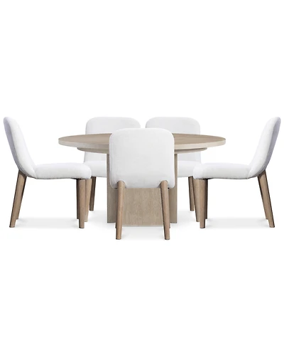 Bernhardt 6-Pc. Wood Loggia Dining Set Round Table Side Chairs