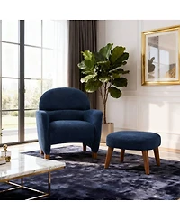 Streamdale Furniture Modern Lazy Chair with Footrest Ottoman for Small Space