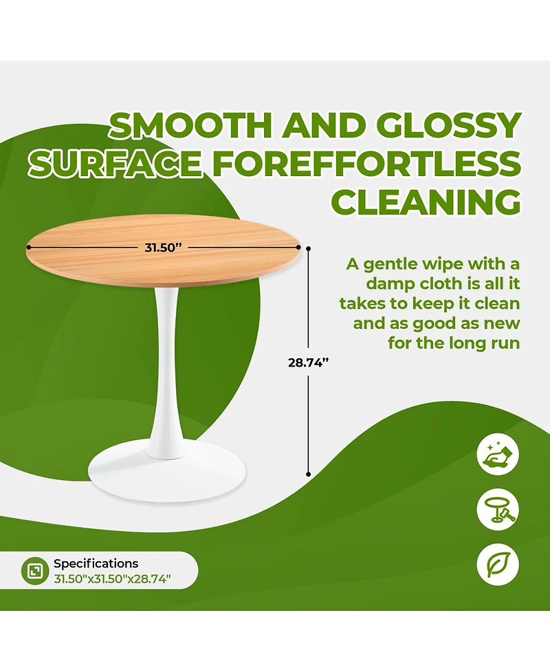 Streamdale Furniture 31.5" Oak Tulip Dining Table (Seats 2-4)