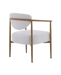 Streamdale Furniture White Teddy Velvet Dining Chair (2 Sets) - Wood Grain Visual