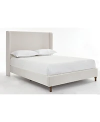 Streamdale Furniture Harper Tall Upholstered Bed - California King, Textured Ivory Canvas