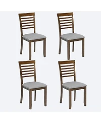 Streamdale Furniture Wooden Dining Chairs Set of 4 with Padded Seat, Walnut