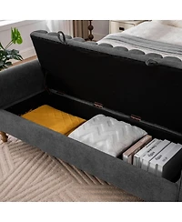 Streamdale Furniture Modern Upholstered Storage Bench - Charcoal