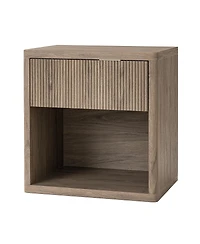 Streamdale Gray Alder Fluted Drawer Night Stand - Modern Mid Century Bedside Table