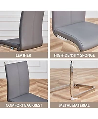 Streamdale Furniture Modern Dining Chairs, Pu Faux Leather High Back Upholstered Side Chair