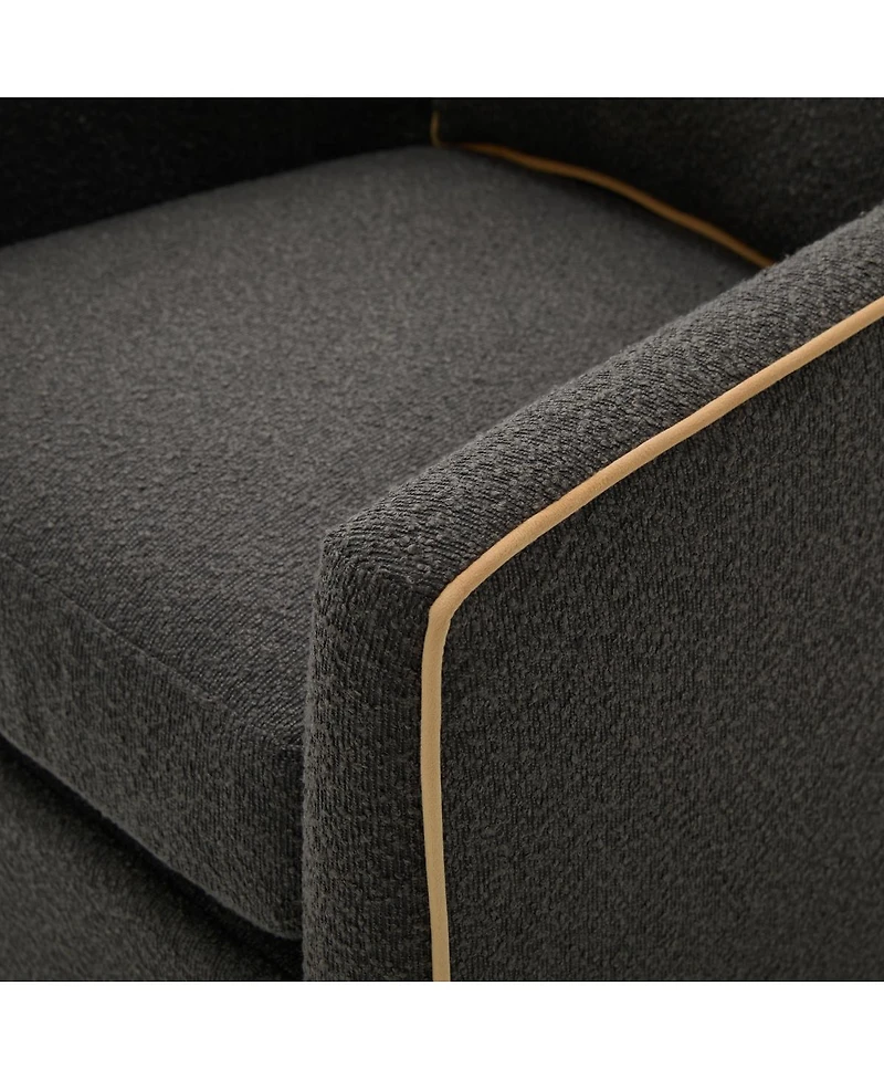 Streamdale Furniture Swivel Accent Chair, Upholstered Club Barrel Sofa for Living Room, Light Gray