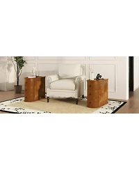 Streamdale Furniture Streamdale Charging Station Sofa Side Table with Drawers, No Assembly Required