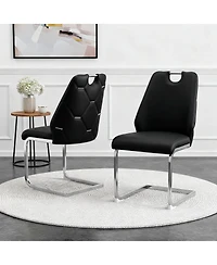 Streamdale Furniture Modern Pu Leather Dining Chair with Arched Back