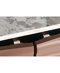 Streamdale Furniture Unique 3D wave texture sideboard with marble-like countertop