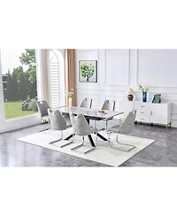 Streamdale Furniture Extendable Dining Table: Modern Mdf & Metal, Easy Assembly