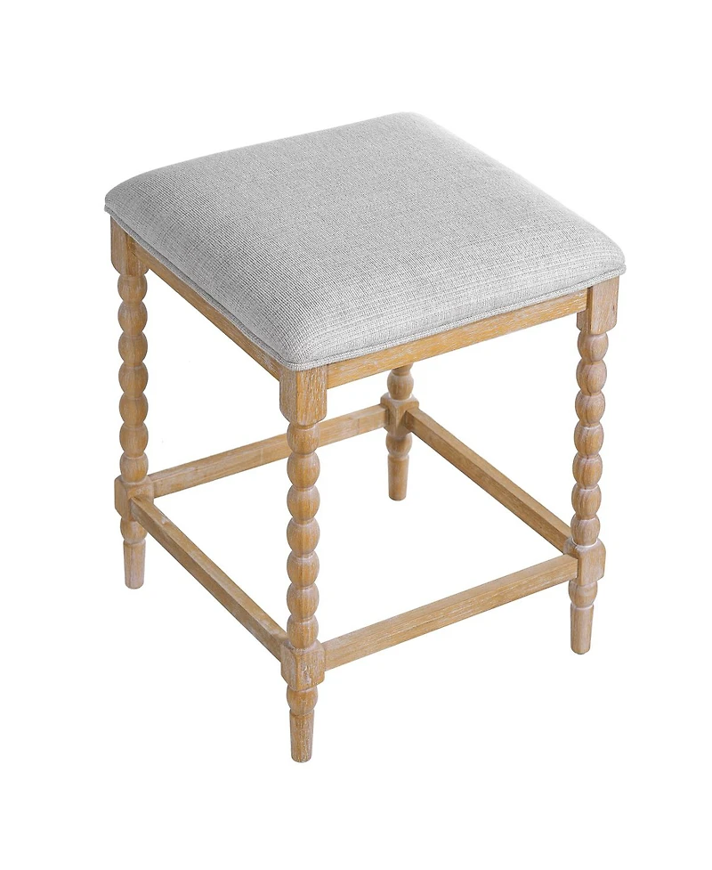 Streamdale Furniture26" Counter Stools Set of 4, Upholstered Seat, Solid Acacia Wood Frame