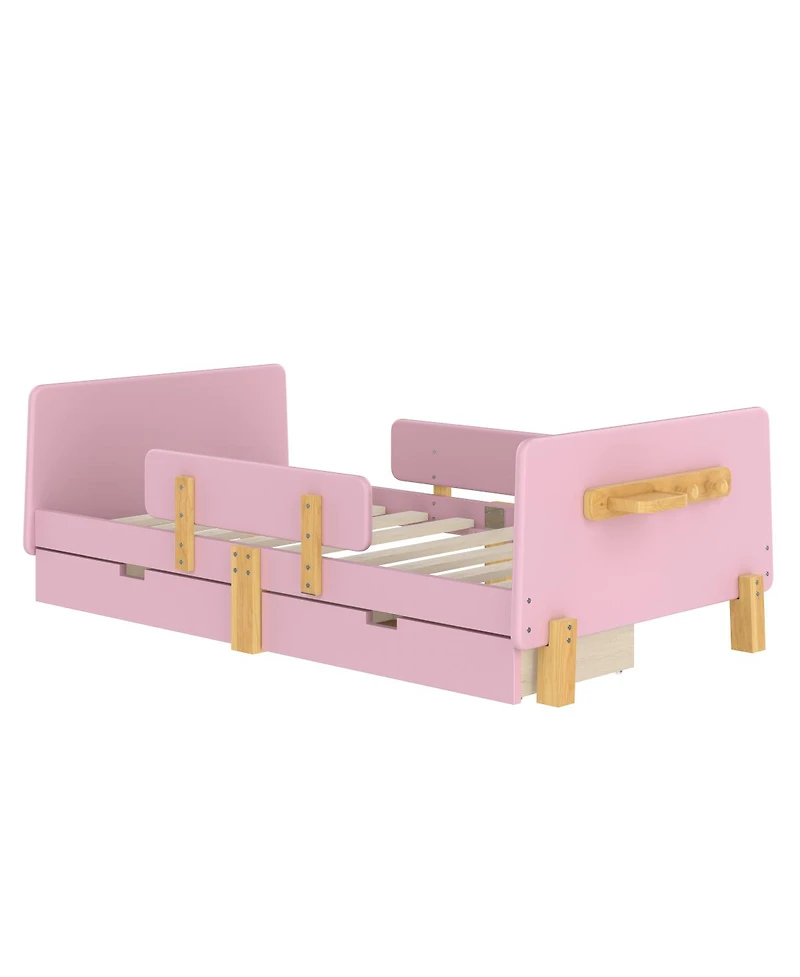 Streamdale Furniture Platform Bed with Storage, Shelf, Hooks, No Box Spring Needed