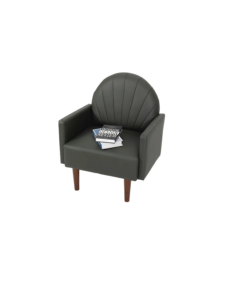 Streamdale Furniture Shell armchair with Pu leather and wooden legs
