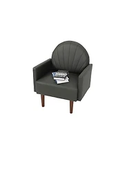 Streamdale Furniture Shell armchair with Pu leather and wooden legs