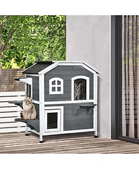 Zeus & Ruta 2-Story Outdoor Weatherproof Cat Enclosure