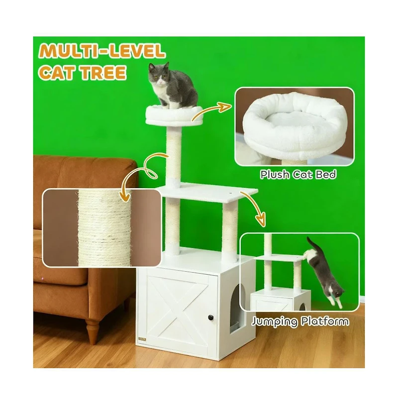 Zeus & Ruta Cat Tree with Litter Box Enclosure