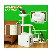 Zeus & Ruta Cat Tree with Litter Box Enclosure