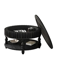 Streamdale Furniture Modern Fluted Coffee Table with Storage, Flip-Top Center Table