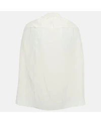 Pre-Owned Emilio Pucci Women's Off-White Silk Button Front Blouse
