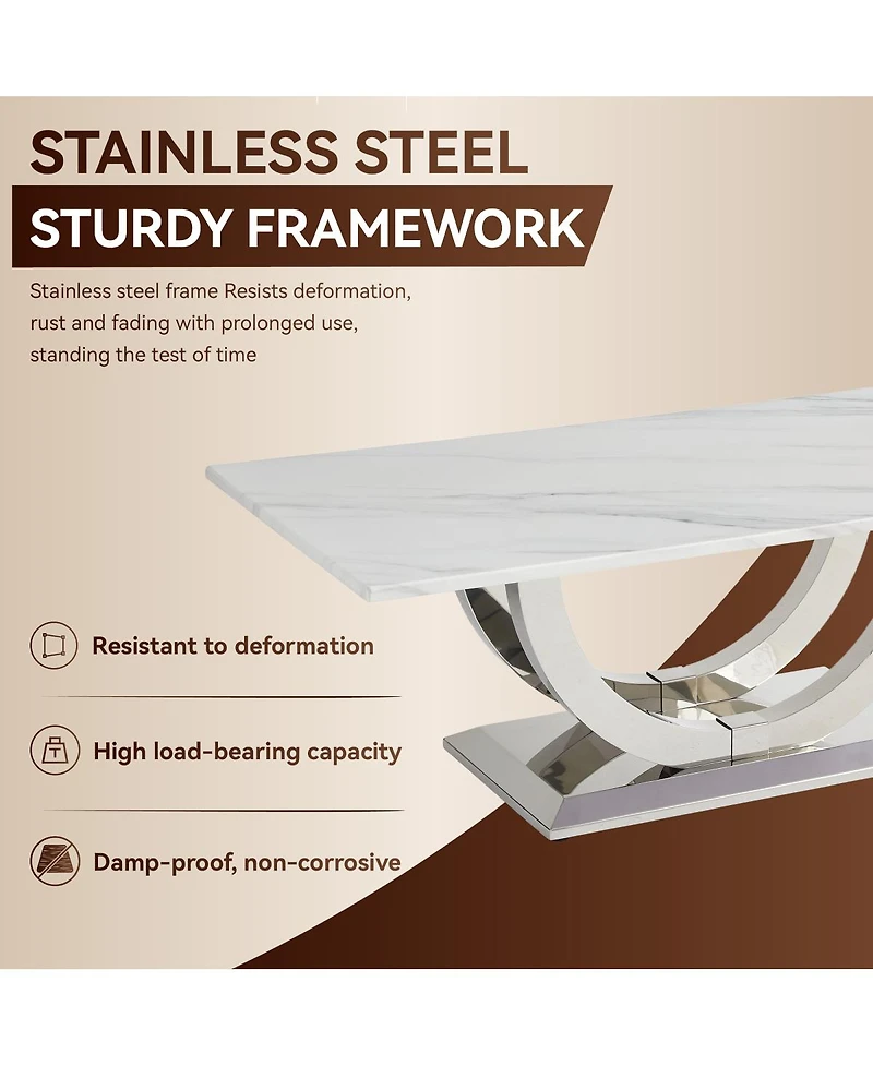 Streamdale Furniture Modern Marble Pattern Coffee Table