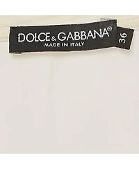 Pre-Owned Dolce & Gabbana Women's Cream Printed Silk Sleeveless Top