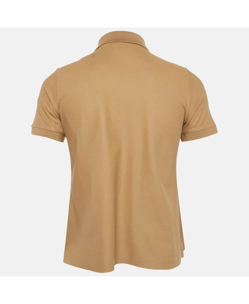 Pre-Owned Burberry Women's Brown Logo Embroidered Pique Polo T-Shirt