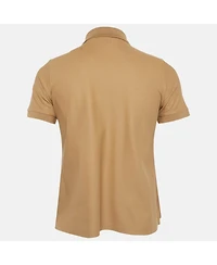 Pre-Owned Burberry Women's Brown Logo Embroidered Pique Polo T-Shirt
