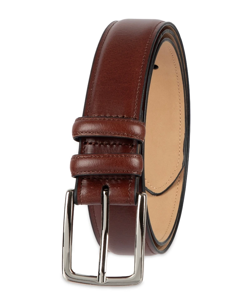 Club Room Men's Luxury Drop Edge Stitched Leather Belt, Macy's Exclusive