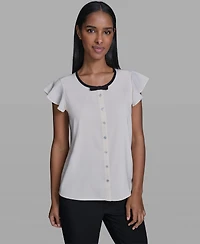 Karl Lagerfeld Paris Women's Round Neck Top
