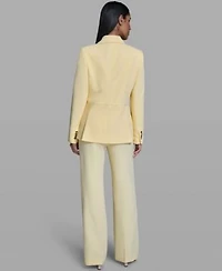 Karl Lagerfeld Paris Womens Notch Lapel Jacket V Neck Camisole Wide Leg Mid Rise Pants