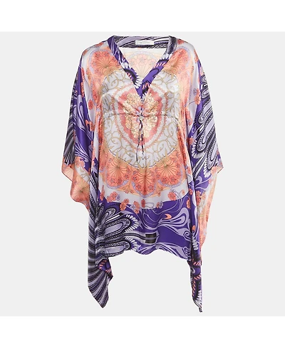 Pre-Owned Versace Women's Collection Multicolor Silk Kaftan Tunic