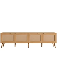 Streamdale Furniture 70" Modern Tv Stand with Rattan Doors & Storage