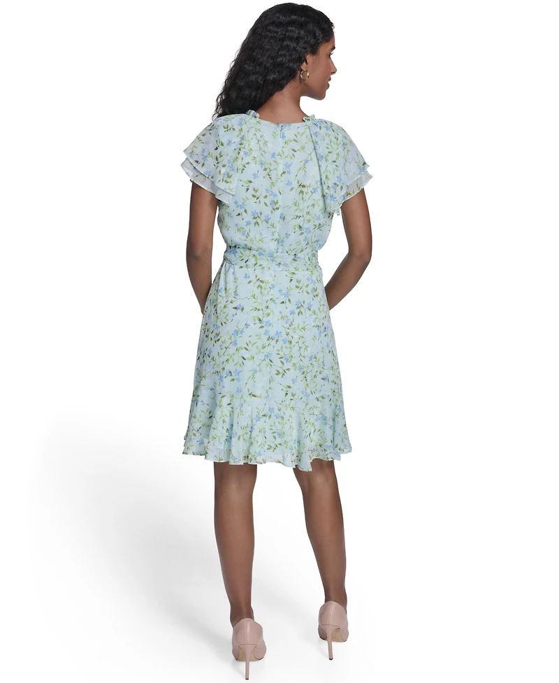 Tommy Hilfiger Women's Flutter-Sleeve Wrap Dress