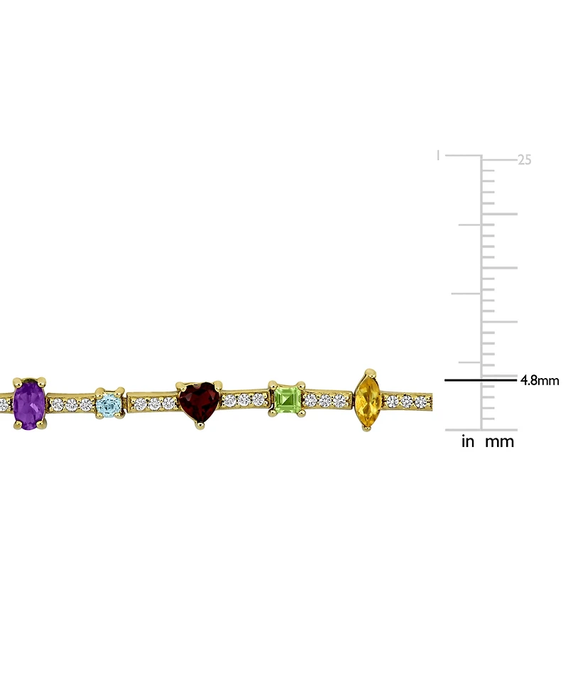 Macy's Multi-Gemstone (1-3/8 ct. t.w.) Bolo Bracelet in 18k Gold Flash Plated Sterling Silver