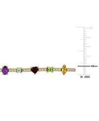 Macy's Multi-Gemstone (1-3/8 ct. t.w.) Bolo Bracelet in 18k Gold Flash Plated Sterling Silver