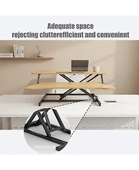 Streamdale Furniture 32" Height Adjustable Sit-Stand Desk Converter for Dual Monitors & Laptop