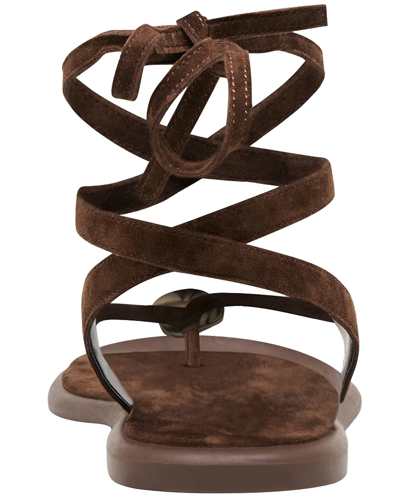 Dolce Vita Women's Judy Lace-Up Ankle Wrap Embellished Flat Sandals