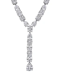 Macy's White Sapphire (118 ct. t.w.) Lariat Necklace in Sterling Silver