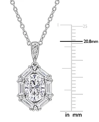 Macy's Moissanite (2-1/5 ct. t.w.) Cluster Pendant Necklace in Sterling Silver
