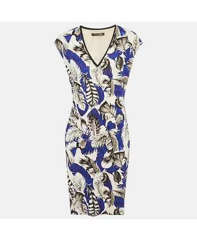 Pre-Owned Roberto Cavalli Women's Multicolor Printed Jersey Midi Dress