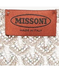 Pre-Owned Missoni Women's Beige Lurex Knit Ruched Maxi Dress