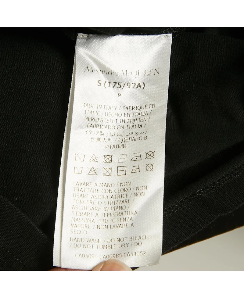 Pre-Owned Alexander Mcqueen Men's Black Graffiti Logo Printed Cotton T-Shirt