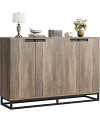 gaomon 55" Buffet Sideboard Storage Cabinet, Modern Entryway Console with Adjustable Shelves, Brown